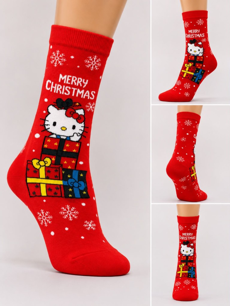 Hello Kitty Merry Christmas Çorabı
